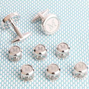 img 1 attached to 🔐 Dannyshi Cufflinks: Classy Initials Alphabet for Business Professionals