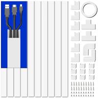 🔌 cord cover raceway kit, 157in paintable cable concealer system for hiding tv power cords, wires in home office - 10x l15.7in x w0.95in x h0.55in, white logo