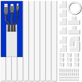 img 4 attached to 🔌 Комплект корпуса для проводов, 157 дюймовый окрашиваемый система для скрытия кабелей ТВ и силовых шнуров, проводов в домашнем офисе - 10X L15.7in X W0.95in X H0.55in, белого цвета.