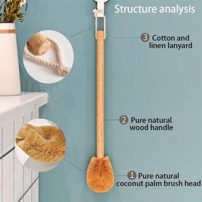 img 2 attached to 🧽 Premium Dirk Toilet Brush: Natural Coconut Fiber Brush Head & Rubber Wood Handle for Ultimate Bathroom Cleaning