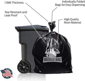 img 2 attached to 🗑️ Muscle Bag - 55 Gallon 1.5Mil Trash Bags | Individually Folded | 50/Case | Perforated Top | Easy Dispensing | Coex Plastic | 55 Gal Garbage Bags