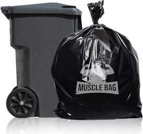 img 4 attached to 🗑️ Muscle Bag - 55 Gallon 1.5Mil Trash Bags | Individually Folded | 50/Case | Perforated Top | Easy Dispensing | Coex Plastic | 55 Gal Garbage Bags