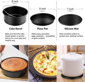 img 3 attached to 🍽️ 8 Inch Air Fryer Accessories - 19 Pieces with Recipe Cookbook for Gowise USA Phillips Cozyna, Fits 3.7QT-6.8QT Air Fryer - Cake Barrel, Pizza Pan Included