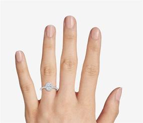 img 3 attached to 💍 Потрясающее кольцо для помолвки с овальным CZ и ободком из 10-каратного золота - общий вес 1,2 карата