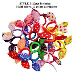 img 2 attached to 🎀 Himeeu 40 PCS Girls Rabbit Ear Hair Ties: No Crease Ponytail Holders for Toddlers & Women - Random Colors!