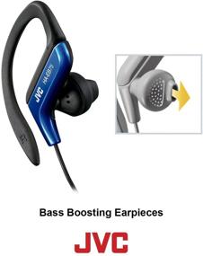 img 3 attached to 🎧 JVC HAEB75BA Clip Style Headphone: Lightweight & Comfortable Ear Clip, Splash Proof, Powerful Sound with Bass Boost – Blue