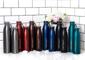 img 1 attached to 🚰 IVMET Aqua Stainless Steel Double Wall Vacuum Insulated Drinking Bottle Flask: The Ultimate Reusable Canteen for Sport, School, Fitness & Outdoor Activities (Ruby Red, 25.3 Oz/750 ml)