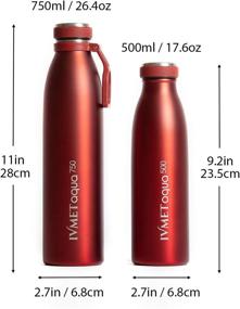 img 3 attached to 🚰 IVMET Aqua Stainless Steel Double Wall Vacuum Insulated Drinking Bottle Flask: The Ultimate Reusable Canteen for Sport, School, Fitness & Outdoor Activities (Ruby Red, 25.3 Oz/750 ml)