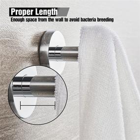 img 1 attached to 🔩 HITSLAM Chrome Stainless Steel Towel Hook: Premium Robe & Coat Hook for Bathroom and Kitchen with Wall Mount – Heavy Duty, Modern Style, 20-Year Warranty