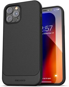 img 3 attached to Black Slim Grip Cover with Holster Belt Clip Case - Encased Thin Armor Series for iPhone 12 Pro Max, Compatible