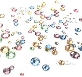 img 3 attached to 💎 Придайте своему малышу стиль с помощью набора Mychobos BABY Colors смешанных кристаллов Сваровски - 144 шт. Неклейкие стразы для наращивания ногтей.