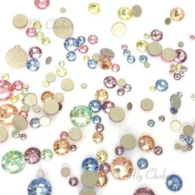 img 2 attached to 💎 Придайте своему малышу стиль с помощью набора Mychobos BABY Colors смешанных кристаллов Сваровски - 144 шт. Неклейкие стразы для наращивания ногтей.