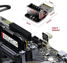 img 3 attached to 🔌 Адаптер USB C 90° - Внутренний разъем фронтальной панели USB 3.2 Type E, угловой адаптер PH74A