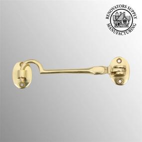 img 3 attached to 🔓 Renovators Supply Solid Brass Swivel Pivot Style Cabin Eyelet Latches: 4 Inches Heavy Hooks for Cabinet, Window, Kitchen, and More