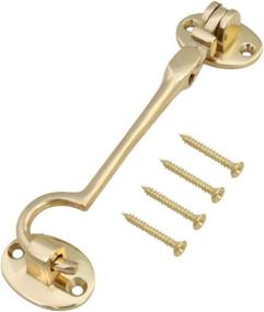 img 1 attached to 🔓 Renovators Supply Solid Brass Swivel Pivot Style Cabin Eyelet Latches: 4 Inches Heavy Hooks for Cabinet, Window, Kitchen, and More