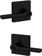 🔑 matte black schlage f51a lat 622 col latitude door lever with collins trim - keyed entry lock логотип