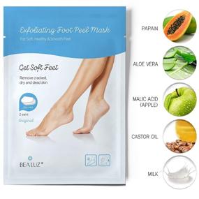 img 2 attached to 👣 BeaLuz Exfoliating Foot Peel Mask: Transform Your Feet in 1-2 Weeks, Remove Calluses & Dead Skin - For Men & Women, 2 Pairs