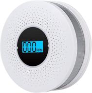 🔋 advanced carbon monoxide alarm detector with replaceable battery & digital display - packaging includes non-battery logo