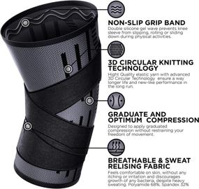 img 1 attached to 🏃 Ultimate Support Knee Brace: Compression Sleeve for Running, Arthritis Pain relief & Sports