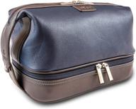 🧳 vetelli leo men's leather toiletry bag: spacious, water-resistant, and durable – great for travel and gifting logo