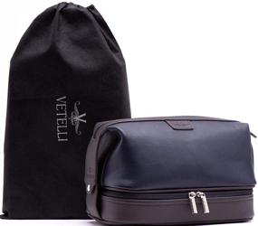 img 1 attached to 🧳 Vetelli Leo Men's Leather Toiletry Bag: Spacious, Water-Resistant, and Durable – Great for Travel and Gifting