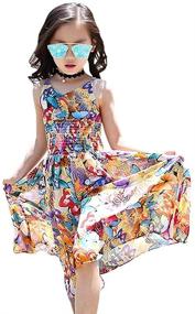 img 2 attached to Floral Summer 🌸 Bohemian Jumpsuit for Girls' Clothing