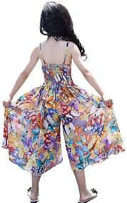 img 1 attached to Floral Summer 🌸 Bohemian Jumpsuit for Girls' Clothing