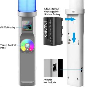 img 3 attached to GVM RGB Волшебная световая палочка с ручкой для видеосъемки: самый высокий уровень освещения фотостудии с аккумулятором и OLED-дисплеем.