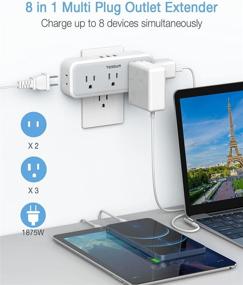 img 3 attached to 💡 TESSAN Multi Plug Outlet Splitter with USB: Ultimate Surge Protection and USB Charging Power for Home Office Dorm Room