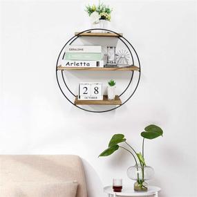 img 1 attached to 📚 Befayoo Floating Shelves: Rustic Wood Geometric Style Décor Shelf for Various Spaces