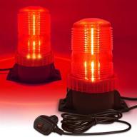 🚨 high-intensity led strobe light for vehicle safety - magnetic mount, 16.4ft cord, 12v-24v flashing beacon (red) logo