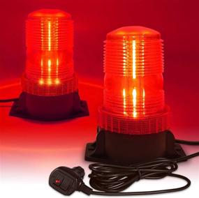 img 4 attached to 🚨 High-Intensity LED Strobe Light for Vehicle Safety - Magnetic Mount, 16.4ft Cord, 12V-24V Flashing Beacon (Red)