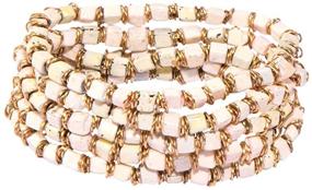 img 3 attached to 💎 Stylish Richera Ivory Stretch Bracelet with Gold Metal – Accentuate Your Wrist with Elegance