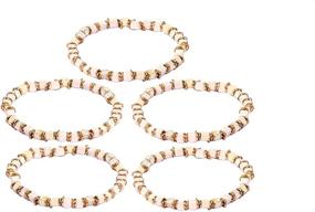 img 2 attached to 💎 Stylish Richera Ivory Stretch Bracelet with Gold Metal – Accentuate Your Wrist with Elegance