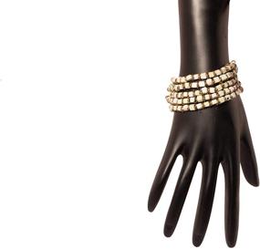 img 1 attached to 💎 Stylish Richera Ivory Stretch Bracelet with Gold Metal – Accentuate Your Wrist with Elegance