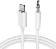 phone 12 por/12/x/xs/11/11 pro/11 pro max/8/8plus/7/7plus aux cord - 3.5mm premium auxiliary audio cable for car stereo/speaker/headphone adapter - support all ios systems - white logo