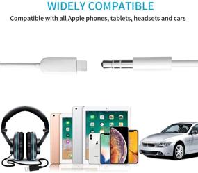 img 1 attached to Phone 12 Por/12/X/XS/11/11 Pro/11 Pro Max/8/8Plus/7/7Plus Aux Cord - 3.5mm Premium Auxiliary Audio Cable for Car Stereo/Speaker/Headphone Adapter - Support All iOS Systems - White