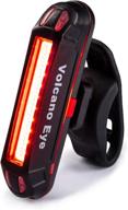 enhance bike safety with volcano eye bike tail light: ultra bright waterproof led, usb rechargeable, 7 light modes, fits all road and mountain bikes logo