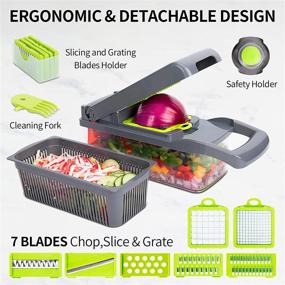 img 3 attached to T-GOGO Pro 8-Blade Vegetable Chopper: Mandoline Slicer, Onion Chopper Dicer, Egg Separator, Vegetable Cutter Slicer with Container - Pro Food Chopper for Efficient Slicing, Dicing, and Slicing