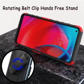 img 1 attached to 📲 Aoways Belt-Clip Holster Case for Motorola Moto G Stylus 5G: Heavy Duty Drop Protection with Screen Protector - Red