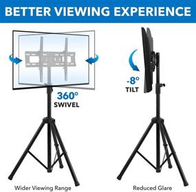 img 2 attached to Portable Tilting TV Stand for 32-70 Inch Flat Screen Displays - Mount-It! TV 📺 Tripod Floor Stand - Quick Assembly, Adjustable Height, 77 Lbs Load Capacity, VESA 600x400 Compatibility