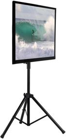 img 4 attached to Portable Tilting TV Stand for 32-70 Inch Flat Screen Displays - Mount-It! TV 📺 Tripod Floor Stand - Quick Assembly, Adjustable Height, 77 Lbs Load Capacity, VESA 600x400 Compatibility