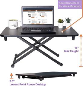 img 3 attached to 🖥️ Victor DCX129 High Rise Collection Adjustable Laptop Standing Desk - Black, 29”x18.5: Better Productivity and Comfort