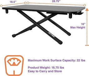 img 1 attached to 🖥️ Victor DCX129 High Rise Collection Adjustable Laptop Standing Desk - Black, 29”x18.5: Better Productivity and Comfort