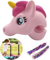 🦄 palksky unicorn scooter accessories - unicorn toy horse head gift for girls | micro mini t-bar kick scooter bike decoration in pink | safety protection toys with streamers logo