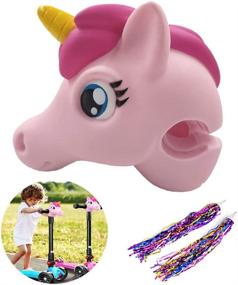 img 4 attached to 🦄 Palksky Unicorn Scooter Accessories - Unicorn Toy Horse Head Gift for Girls | Micro Mini T-Bar Kick Scooter Bike Decoration in Pink | Safety Protection Toys with Streamers