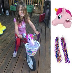 img 1 attached to 🦄 Palksky Unicorn Scooter Accessories - Unicorn Toy Horse Head Gift for Girls | Micro Mini T-Bar Kick Scooter Bike Decoration in Pink | Safety Protection Toys with Streamers