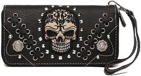 img 4 attached to Sugar Skull Studded Wallet Wristlet