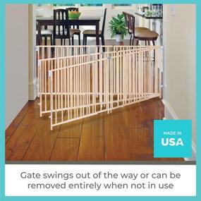 img 3 attached to 🚪 103" Wide Extra Wide Swing Baby Gate: No Threshold, One-Hand Operation, Hardware Mount - Ideal for Oversized Spaces, 60"-103" Wide