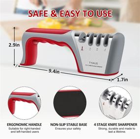 img 1 attached to 🔪 Revive and Refine Blades with TYIAUS 4 Stage Kitchen Knife Scissor Sharpener: A 4-in-1 Professional Manual Tool for Repair, Restoration, Sharpening, and Polishing Blades